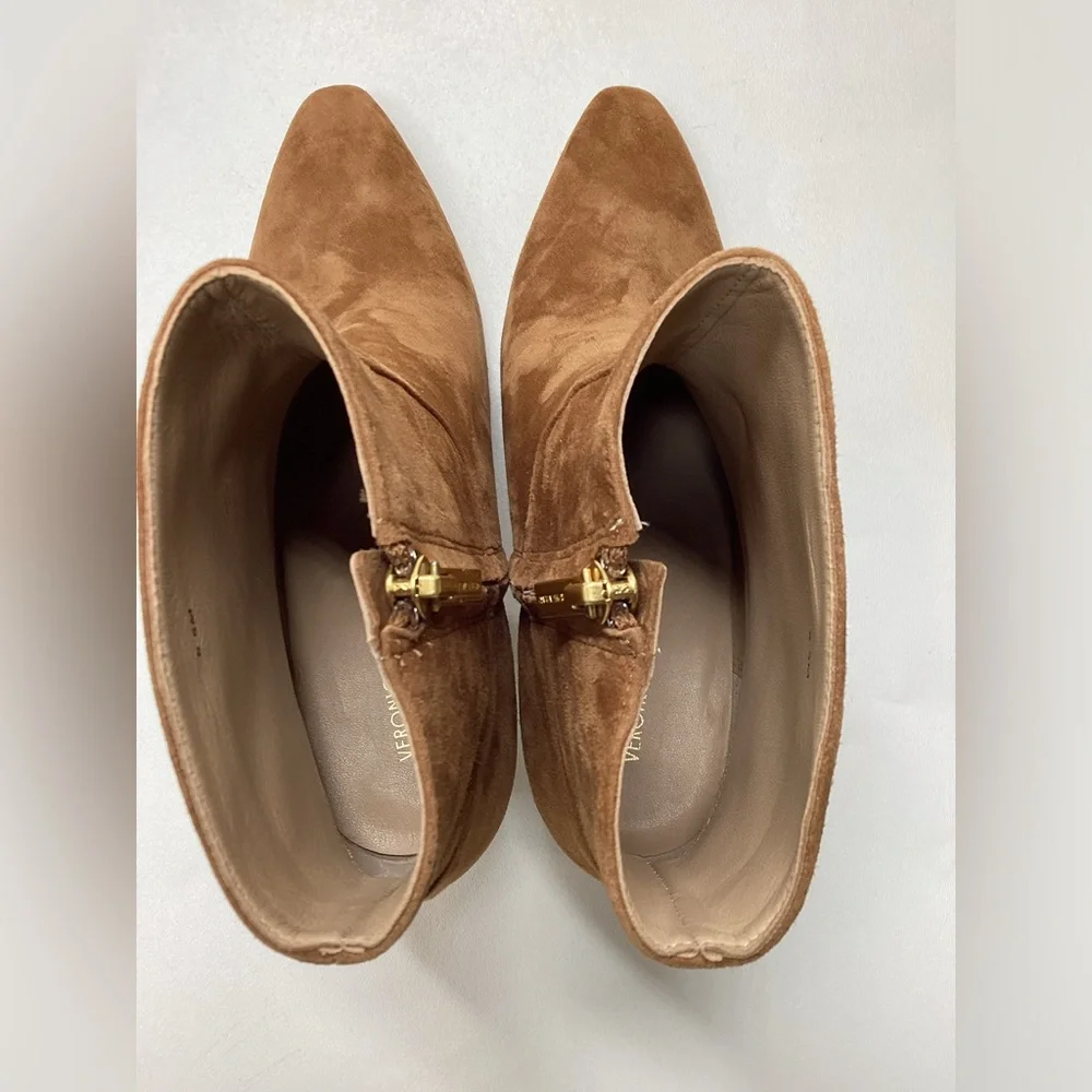 Veronica Beard Kelby Kitten Heel Boots In Brown Size 8.5